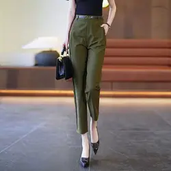 Solid Color Premium New Temperament Straight Pants High Waist Pockets Elegant Fashion Casual Spring Summer Thin Women's Clothing