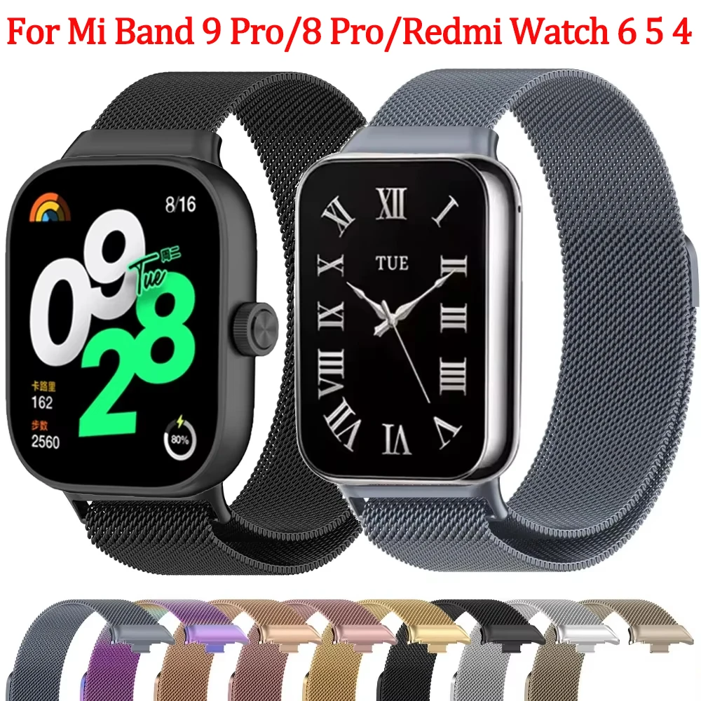

Milanese Loop Strap for Xiaomi Mi Band 9 Pro Magnetic breathable wristband for miband 8 Pro/Redmi Watch 4/5/6 Bracelet Watchband