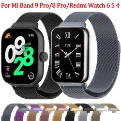 Milanese Loop Strap for Xiaomi Mi Band 9 Pro Magnetic breathable wristband for miband 8 Pro/Redmi Watch 4/5/6 Bracelet Watchband