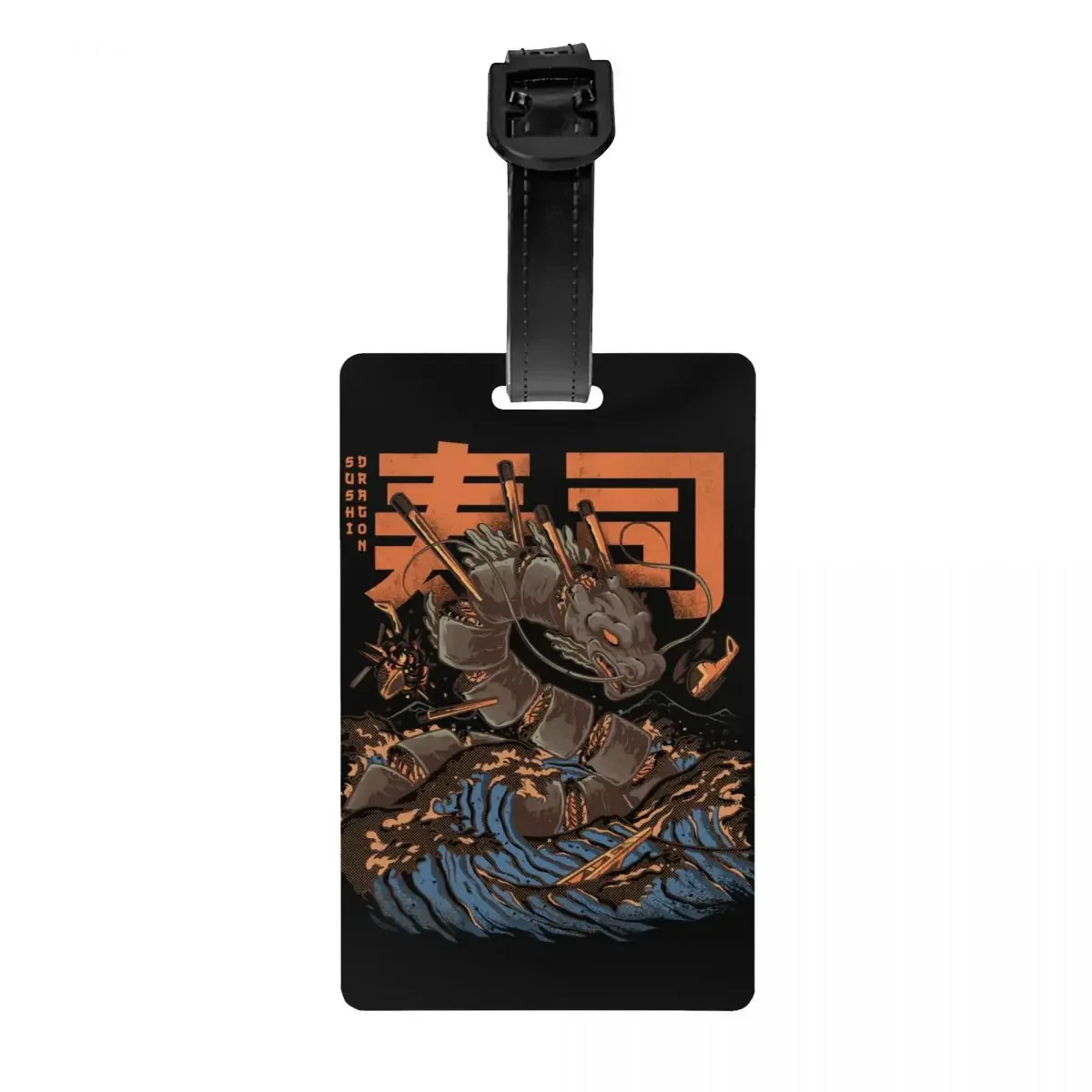 

Custom Great Sushi Dragon Luggage Tag With Name Card Monsters Japanese Food Kaiju Privacy Cover ID Label for Travel Bag Suitcase