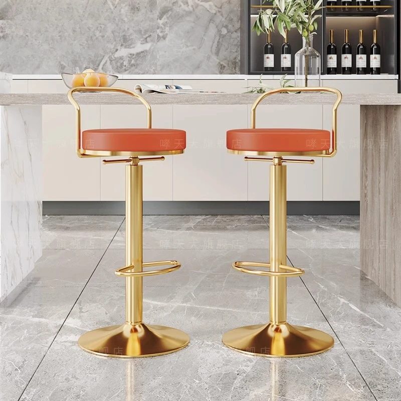 

Adjustable Height Bar Stool with Backrest Modern Home Furniture Swivel Kitchen Island Chair Minimalist Counter Stools for Cafe