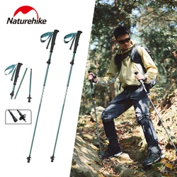 Naturehike Long Wind Trekking Poles 2pcs Ultralight 5-section Carbon Aluminium Alloy Folding Walking Sticks Hiking Climbing