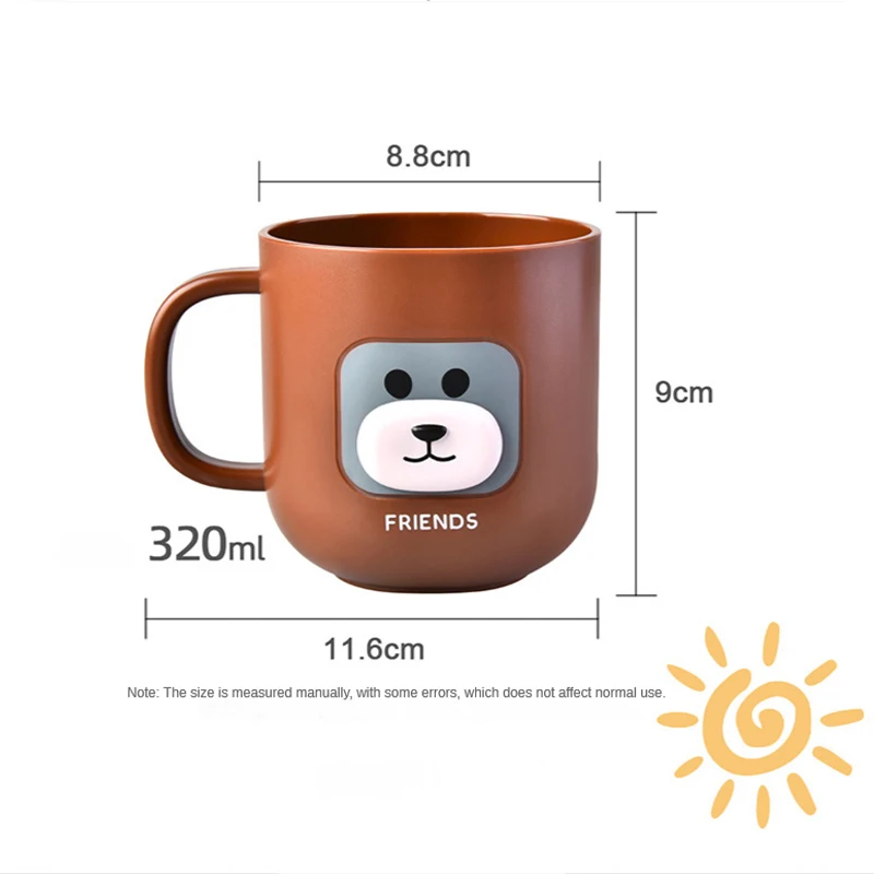 Creative Kid Toothbrush Cup Round Cartoon Animal Wash Cup Lovers Gargle Cup Children Water Cup Multipurpose Parent-child Cup