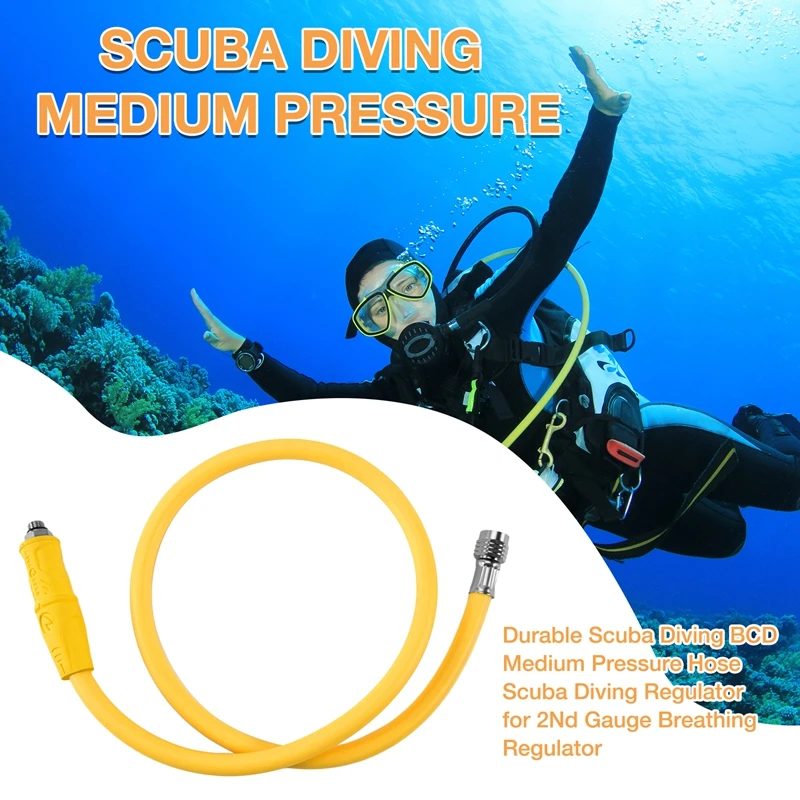 Durable Scuba Diving BCD Medium Pressure Hose Scuba Diving Regulator For 2Nd Gauge Breathing Regulator