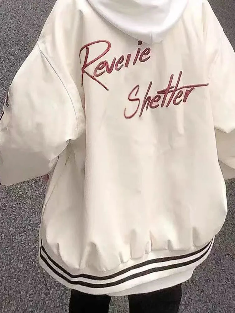 

Бейсбольные куртки женские хлопковые весенние прочные, приятные к коже, плиссированные, с флокированием, с эффектом стирки, многофункциональные, для активного отдыха, практичные