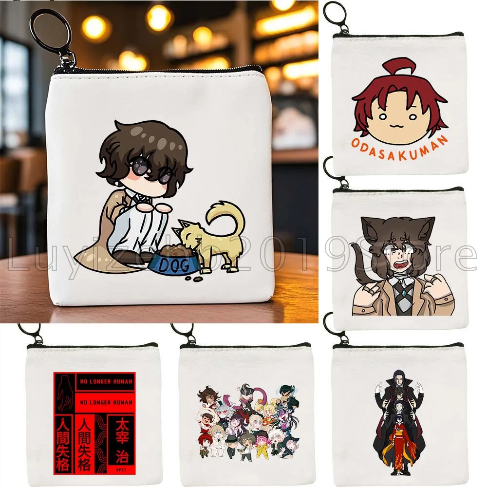 لطيف Dazai Chuuya Osamu Soukoku Bungou الكلاب الضالة BSD هدية قماش محفظة نسائية للعملات المعدنية قماش حقيبة صغيرة مفتاح تخزين بطاقة أكياس المحفظة الحقيبة