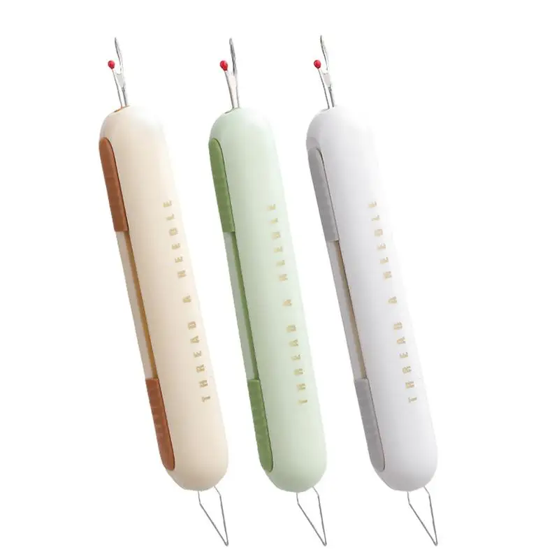 เครื่องถอดด้ายตะเข็บแบบ2-in-1เครื่องถอดและร้อยด้ายอุปกรณ์ตัดเย็บสำหรับใช้ในครัวเรือนรูปแบบการออกแบบเข็มคู่