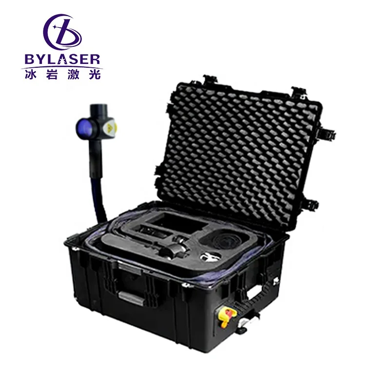 Bingyan Laser Best 200/300watt Pulse Laser Cleaning Machine Mobile Laser Paint Cleaner With CE Certification