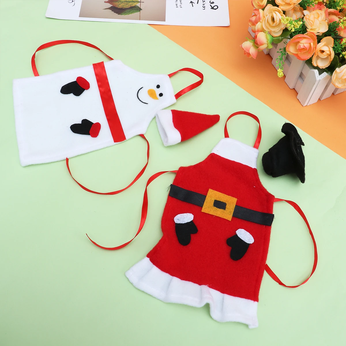 

2Pcs Wine Bottle Cover Christmas Sleeve Red Nonwoven Party Table Decoration Festive Home Decor Wine Bottle Cover