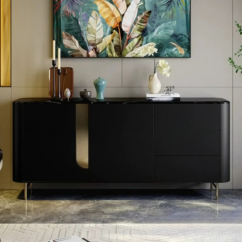 *Light luxury marble dining side cabinet Modern living room partition storage decorative display cabinets sideboard furniture