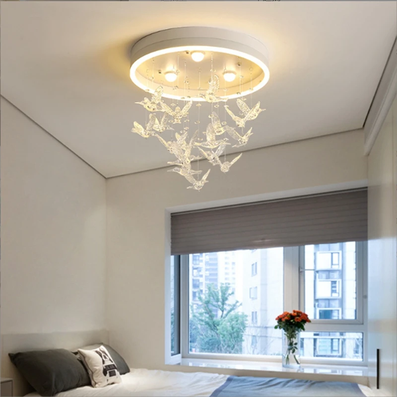 Modern Children's Room Bedroom Ceiling Lamp  Originality Princess Room Chandelier  Intelligence LED Indoors Decorative Lamps