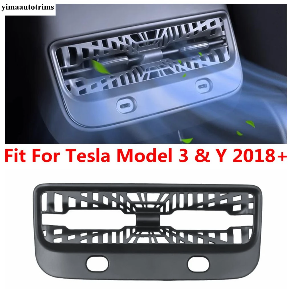 

Car Rear Armrest Box Air AC Conditioning Vent Outlet Filter Frame Cover Accessories Interior For Tesla Model 3 / Y 2018 - 2023