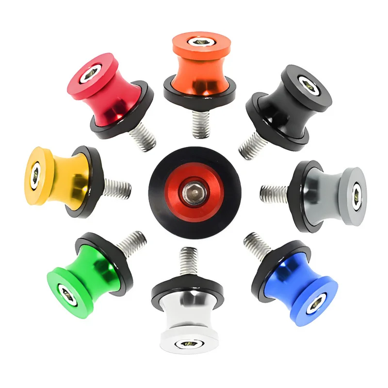 Motorcycle Swingarm Spools 6M 8M 10M CNC Aluminum Stand Screws Parking Bobbins for Sport Bike Motorcycle Lift Stand Accessories