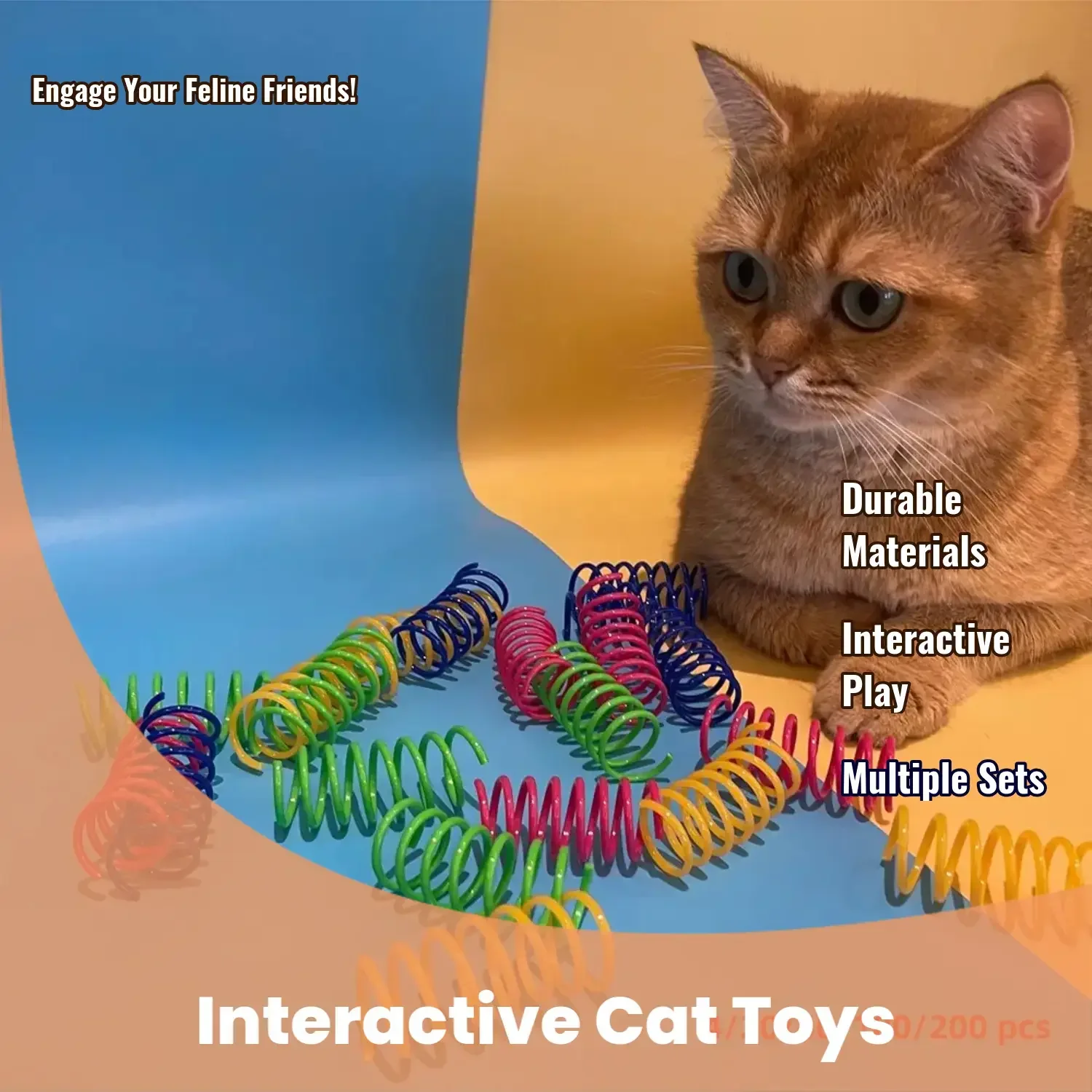 

Interactive Cat Toy Set with Durable Material, Stimulates cat movement and relieves boredom, perfect for energetic cats.
