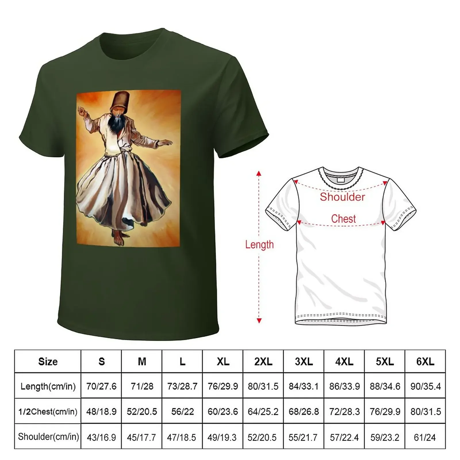 Dancing Dervish Ottoman Dynasty Art T-Shirt hippie clothes animal prinfor boys mens graphic t-shirts