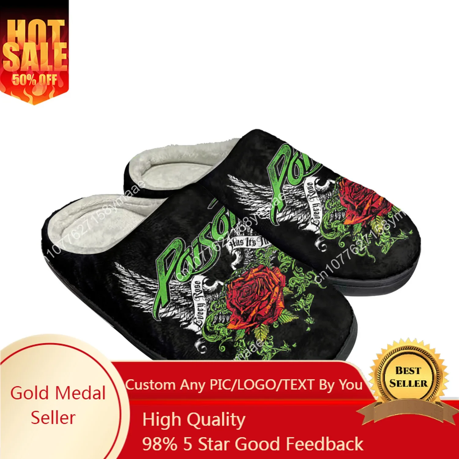 

Band Home Cotton Slippers Mens Womens Plush Bedroom Casual DIY Keep Warm Shoes Thermal Indoor Slipper Customized Shoe