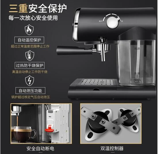 Włoski Donlim DL-KF5002 ekspres do kawy Espresso półautomatyczny ekspres do kawy typ pary 20Bar wizualizacja domu darmowa wysyłka