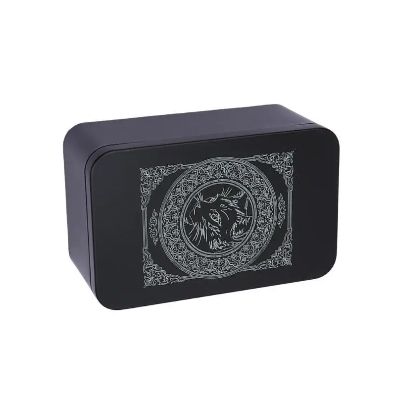 

652F Playings Cards Box Trading Card Case Tarots Storage Can Card Organizers Card Case Empty Metal Storage Box for Game Cards