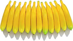 12pcs Set Artificial Yellow Bananas Lifelike Simulation Fake Fruit Home House Kitchen Decoration