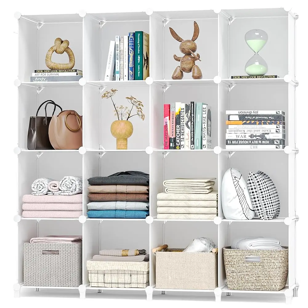 

16 Cubby Storage Organizer, Closet Clothes Storage Organizer, Cube Shelves Closet Organizers And Storage Shelves For Clothing