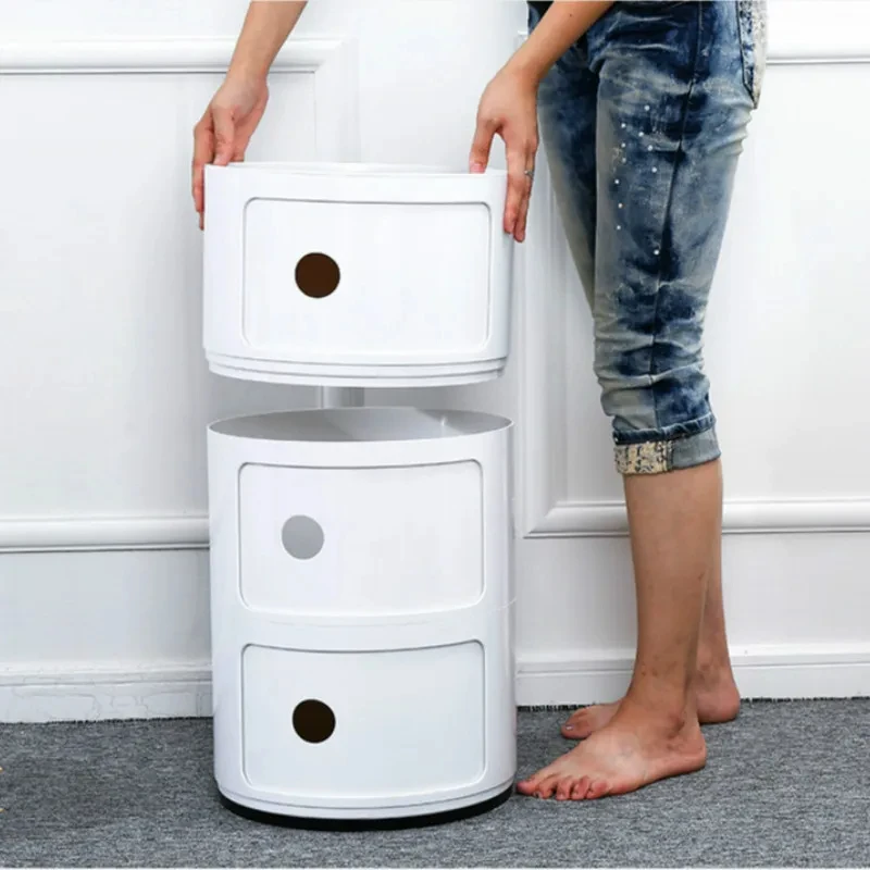 

Nordic bedside table simple modern bedside small cabinet simple bedroom storage mini small round storage cabinet BJ50RT