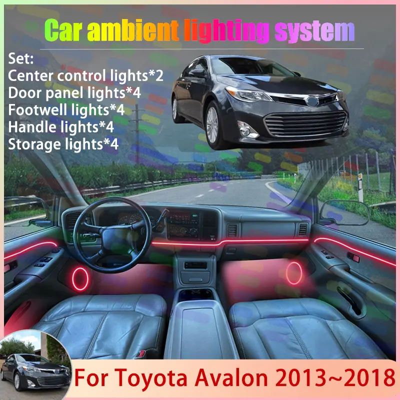 

Для Toyota Avalon MK4 XX40 2013 ~ 2018 2014 2015 2/18 в 1 автомобильный атмосферный светильник RGB абажур ансамбль стример атмосферный набор