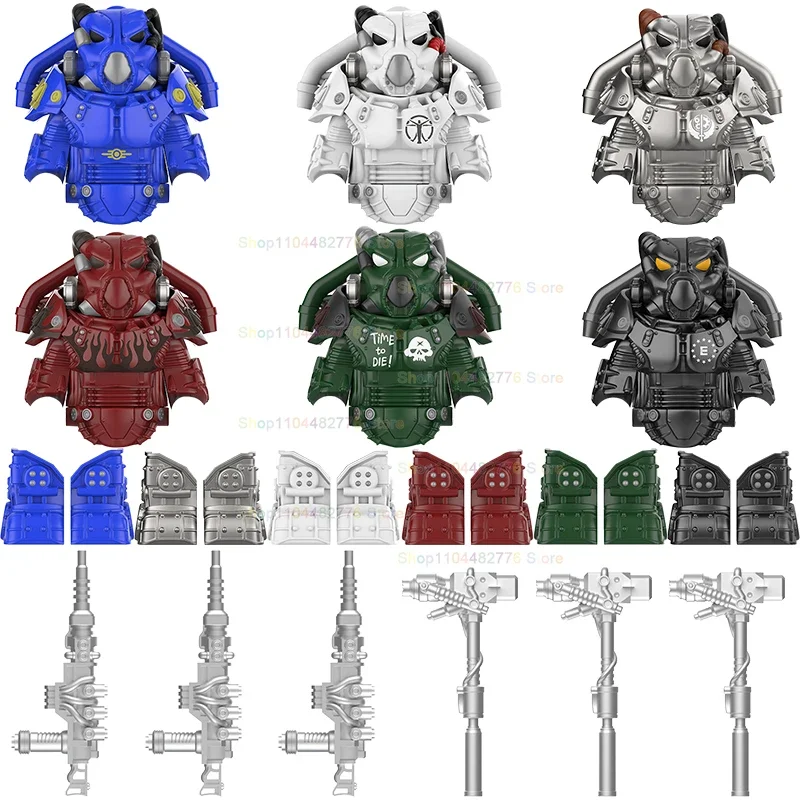 MOC Warriors جنود الدرع الثقيل اللبنات اكسسوارات عمل أرقام نماذج لعب للأطفال مهرجان الهدايا W1336 W1337