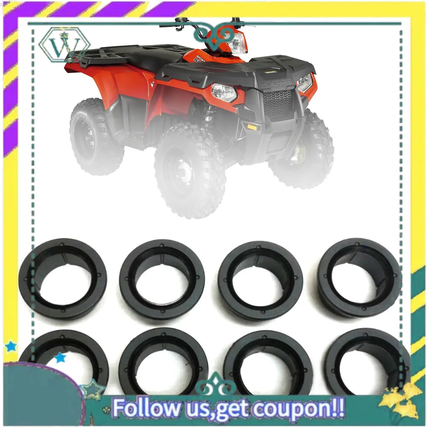 Upgraded Rear Control A-Arm Bushing Kit For Polaris Sportsman 500 5432092 5433065 5434550 5438902