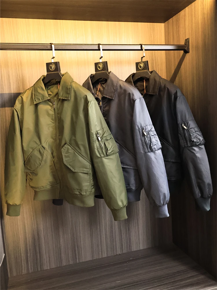 

Мужское уличное пальто MA Flight Jaet, однотонное стеганое хлопковое пальто с теплым отложным воротником, свободное зимнее пальто Faion Urban Sle