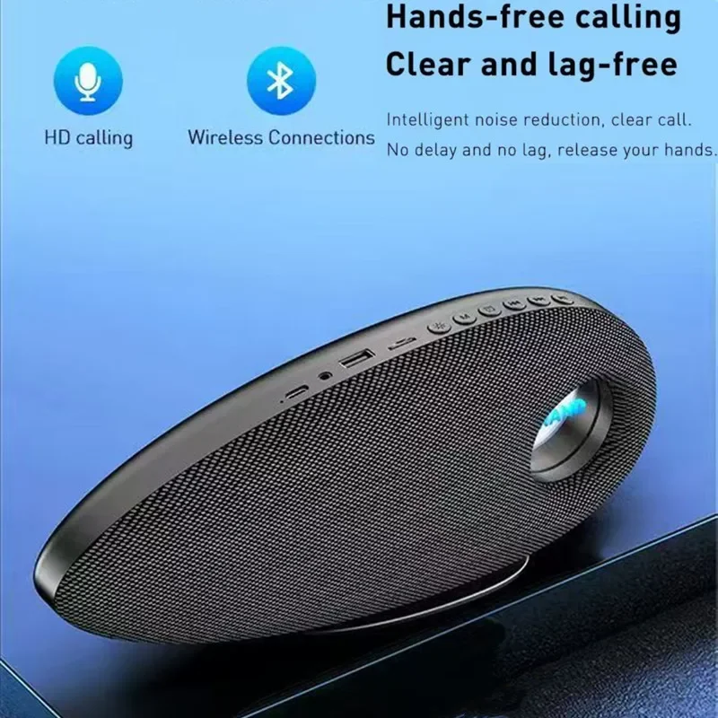 Subwoofer wireless portatile da esterno con audio surround a 360 gradi con unità USB Scheda TF Ingresso AUX Design creativo a goccia d'acqua Altoparlante BT5.2