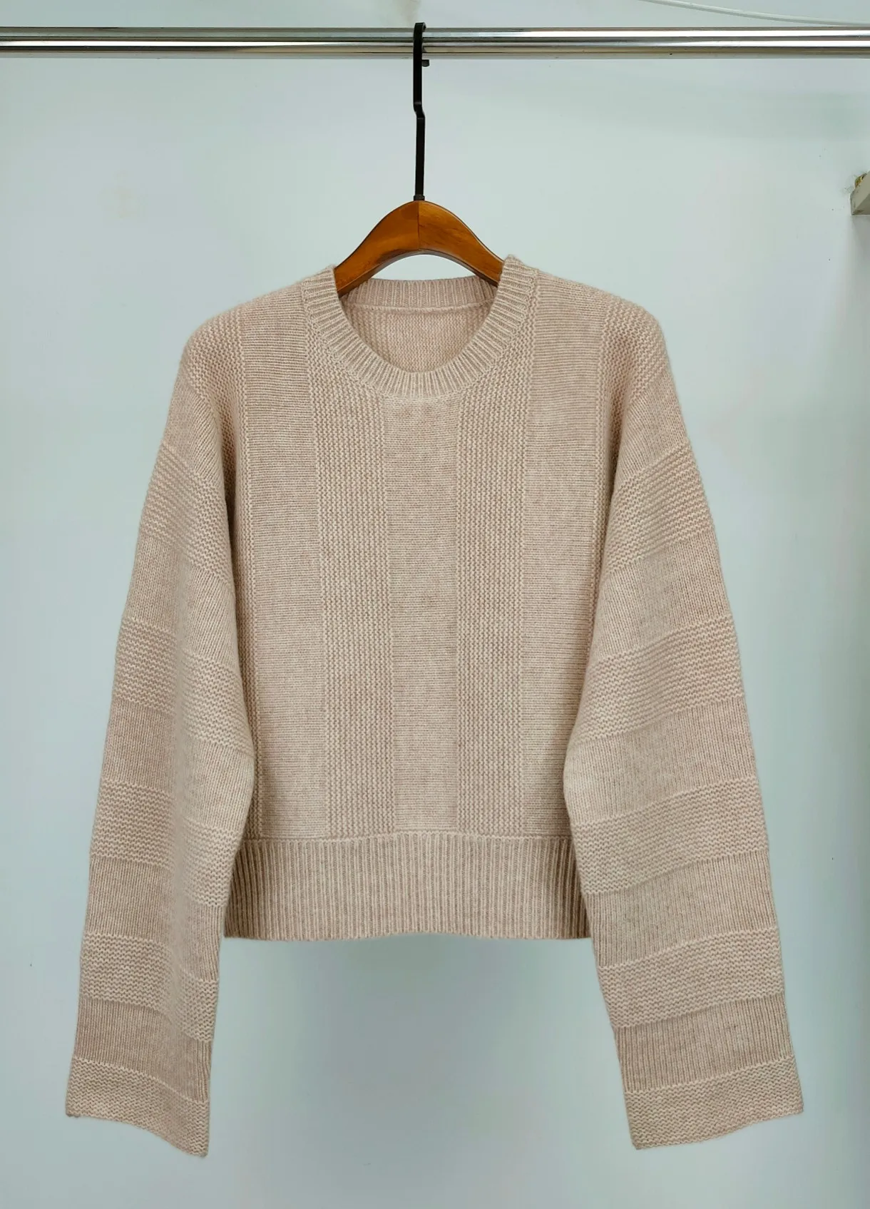 Mashu Crewneck Sweater For Women Fitted Cut And Oversized Sleeves Knitwear 2024 New Luxury Design Pullover