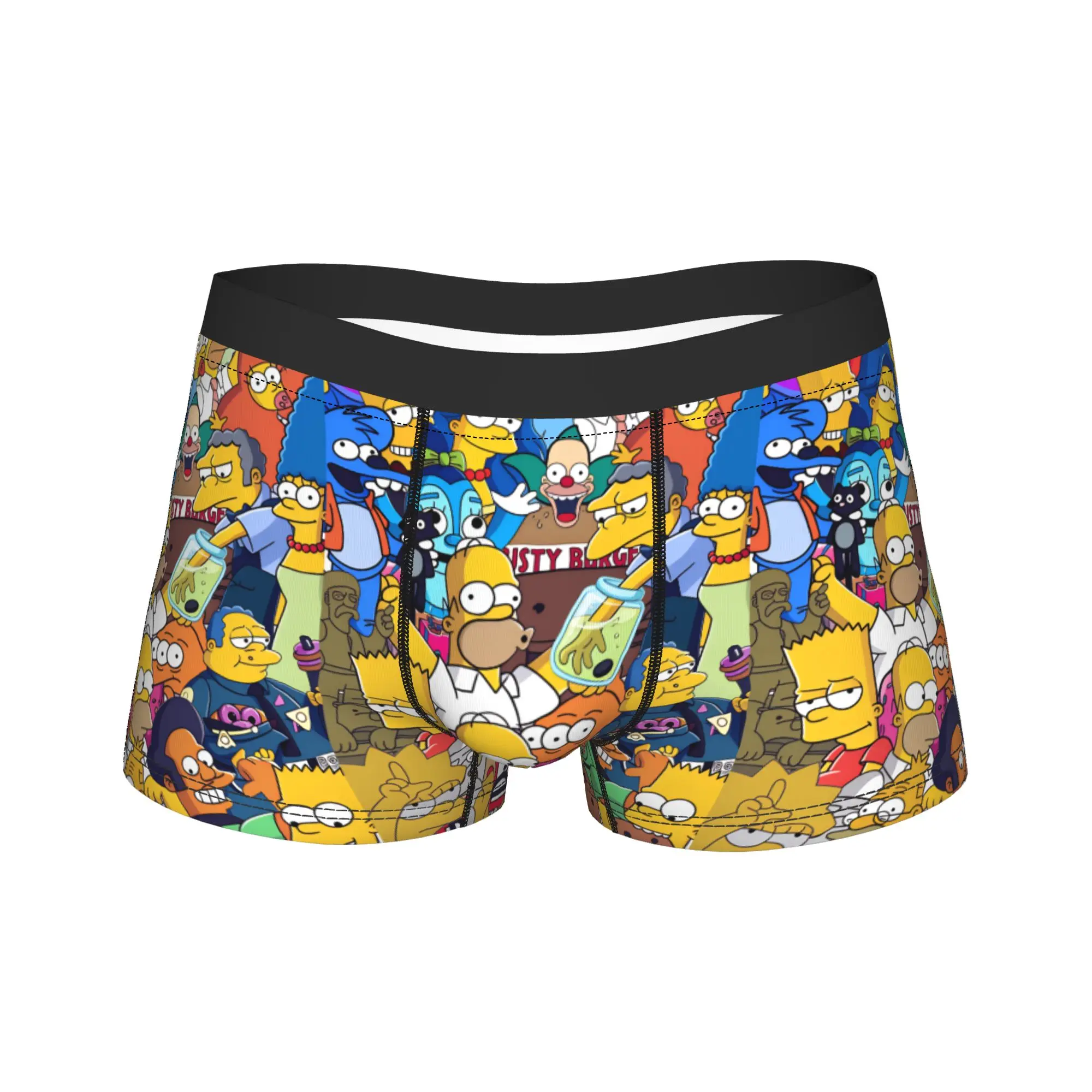 Homer S-Simpsons And Friends Meme Trunk  3D Pouch Underwear Quality Printing Shorts Briefs Breathable Males Panties Plus Size