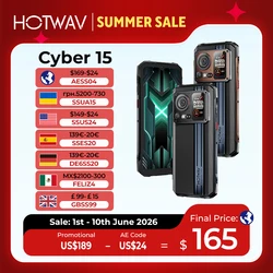 HOTWAV Cyber 15 teléfonos inteligentes resistentes G99 teléfonos para juegos 200MP teléfonos móviles para disparar al aire libre a la venta 6,6 ''FHD + 120Hz 12GB 256GB