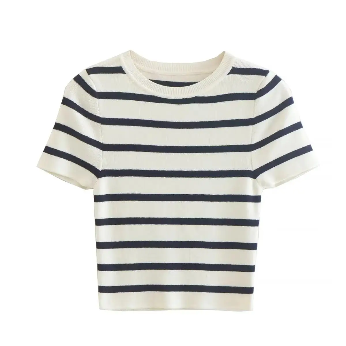 

Women's Striped ort Sweater Knitted irt Cotton 00% Cusizable Design Fac Workop Logistics Storage Workwear
