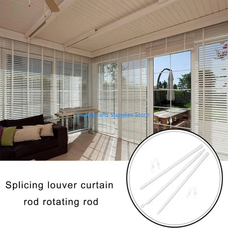 R1WA Vertical Blinds Wand 35Inch Plastic Window Shade Pull Rod with Hook and Handle Curtain Opener for Convenient Operating