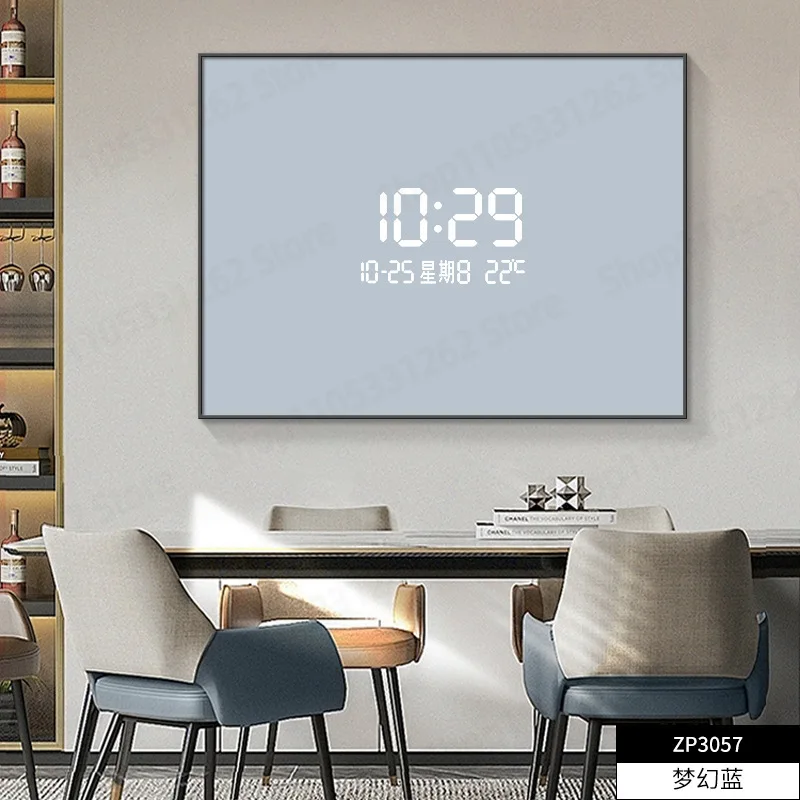 LED Digital Clock Picture for Electrical Box Cover, Human Sensor Wall Clock with Motion Detection, Modern Decor for Hallway