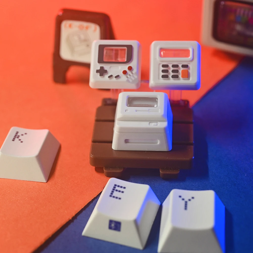 K-04 Keyboard Keycaps 3 in 1 Cute Personality Retro Key Tab Keycap For Mechanical Cute Key Cap Suit Button Personalized Keycaps