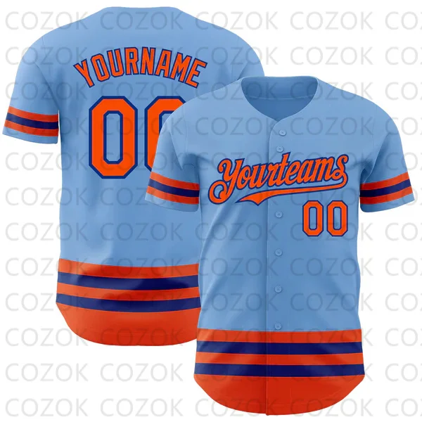 Benutzer definierte blaue Linie Baseball Trikot Männer und Frauen Shirt 3d gedruckt Shirt Team Shirts Hip Hop Unisex Tops