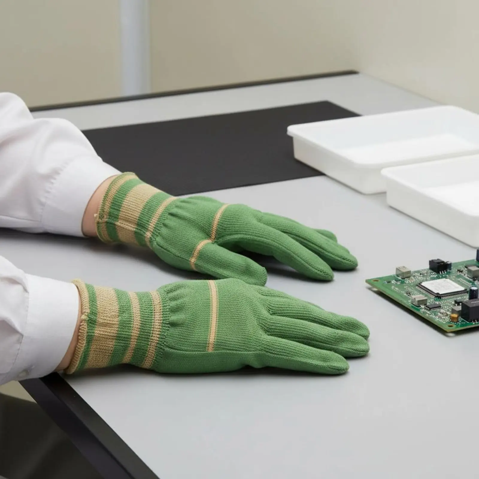 Breathable Knitted Work Gloves for Mechanics & Gardeners - close-up view