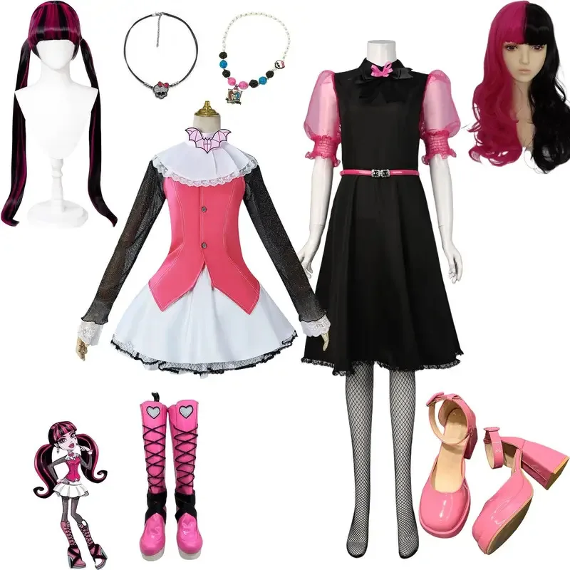 ❤ Disfraz de Monster Fantasy High Draculaura, disfraz de espectro Vondergeist, zapatos de mujer adulta, trajes de bota, traje de Carnaval de Halloween ★ ❤ ★