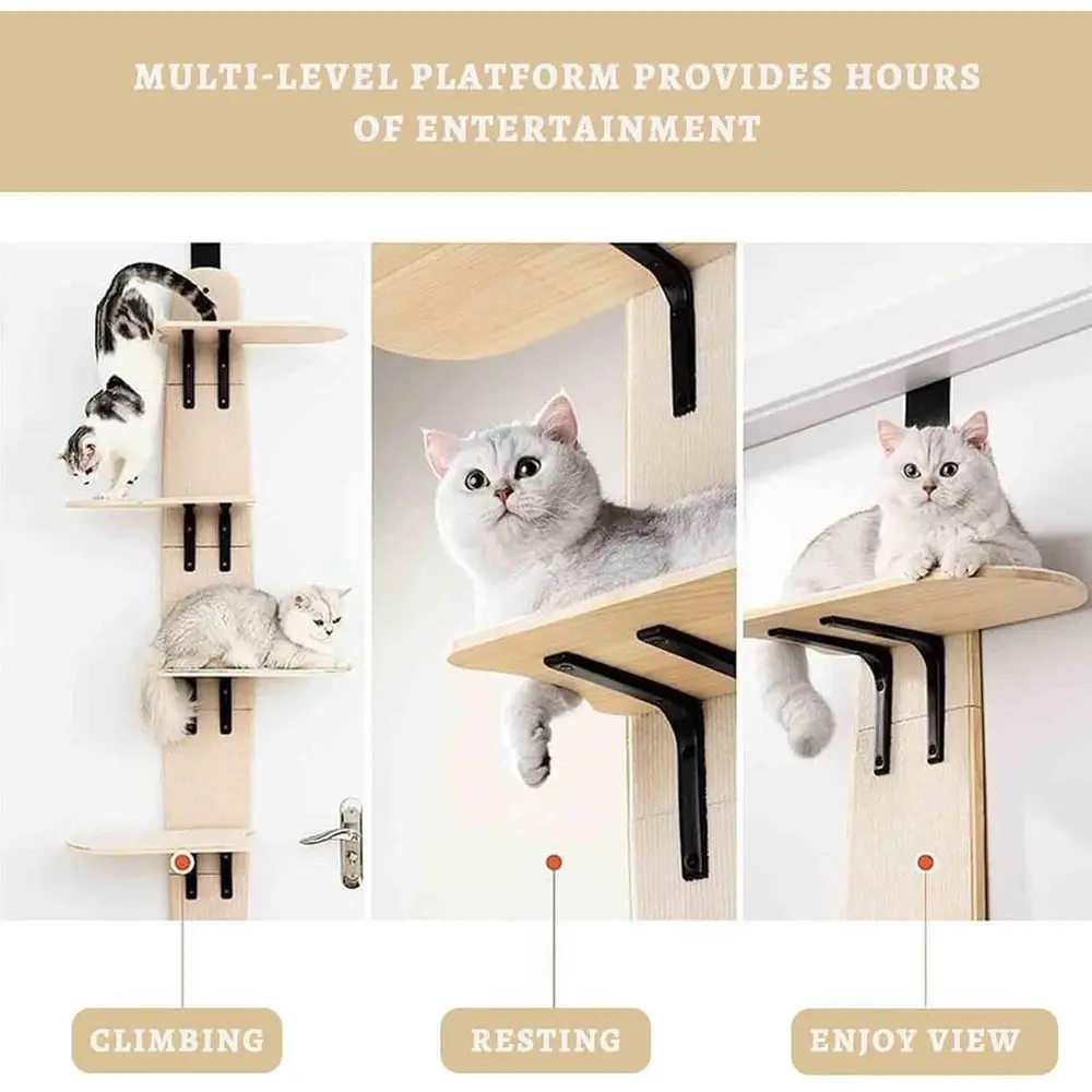 Multi-Level Hanging Door Cat Tree with 4 Perches and Removable Mat, Basic Model