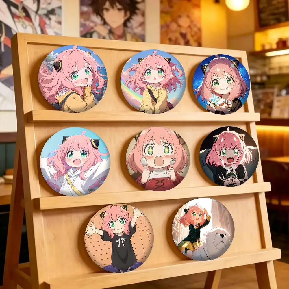Hot Anime Character A-Anya Forger 25mm 32mm 44mm 58mm 75mm Brooches Badges Pins for Accessories Gift