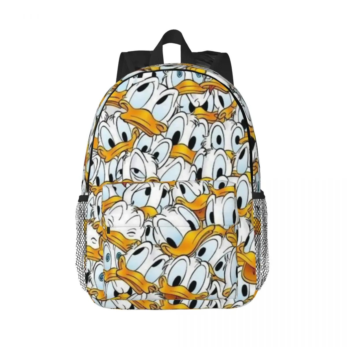 Mochila leve com impressão do pato Donald, elegante mochila padrão, novo, 15 Polegada