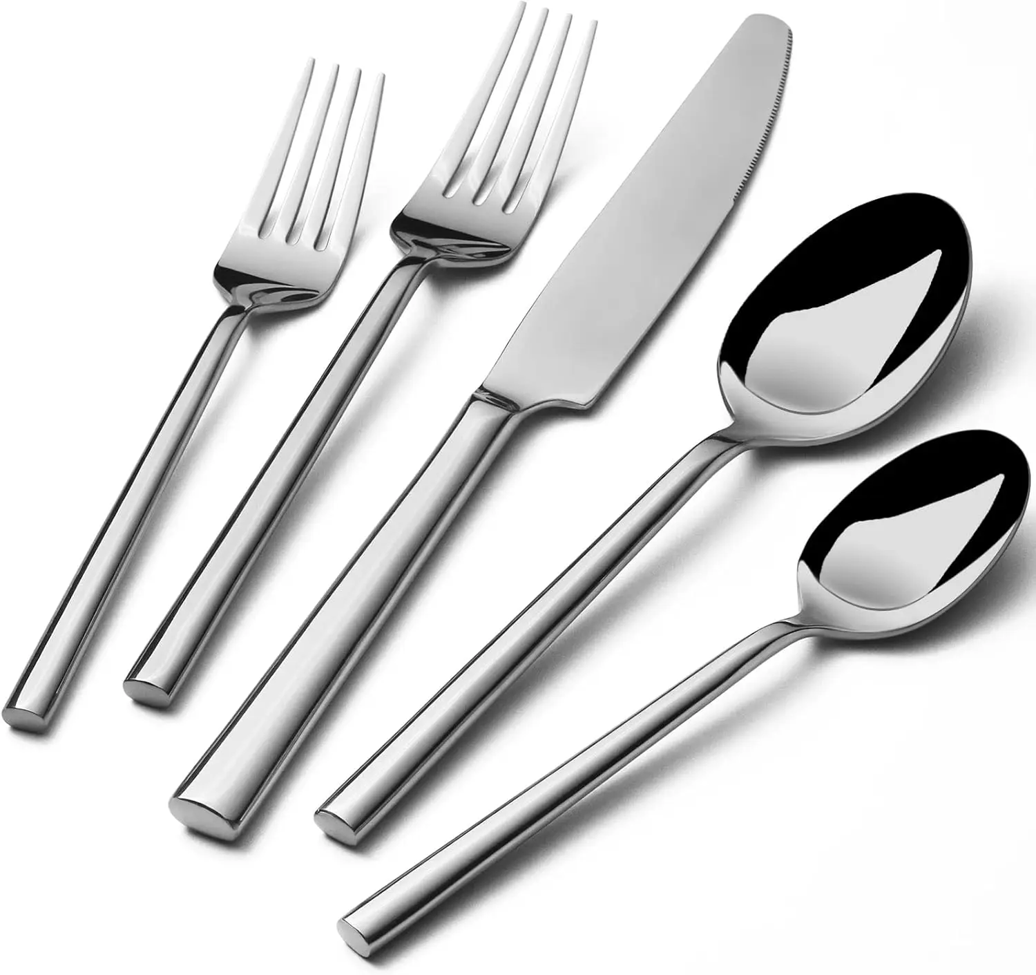 

Alata Potter 20-Piece Forged Silverware Set Stainless Steel Flatware Set Cutlery Set,Service for 4,Mirror Finish,Dishwasher Safe