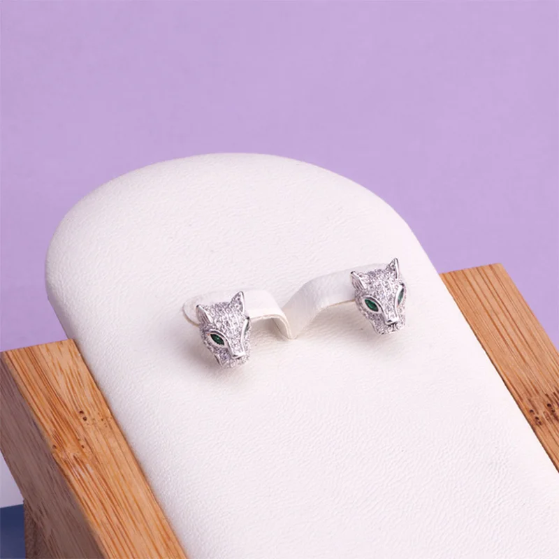 

Bobokiki Jewelry New Fashion Titanium Steel Micro-Inlaid AAA Zircon Leopard Earrings Luxury Accessories