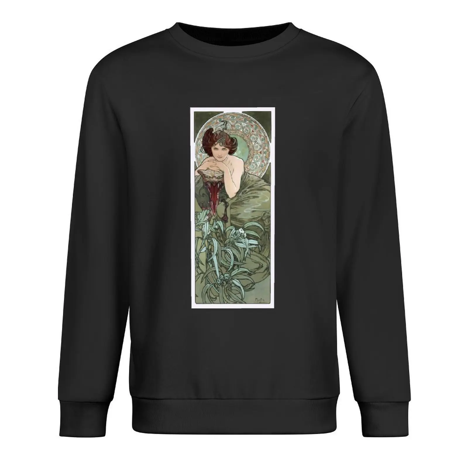 

The Precious Stones: Emerald Alphonse Mucha Pullover aesthetic clothing tracksuit men anime clothes sweatshirt men