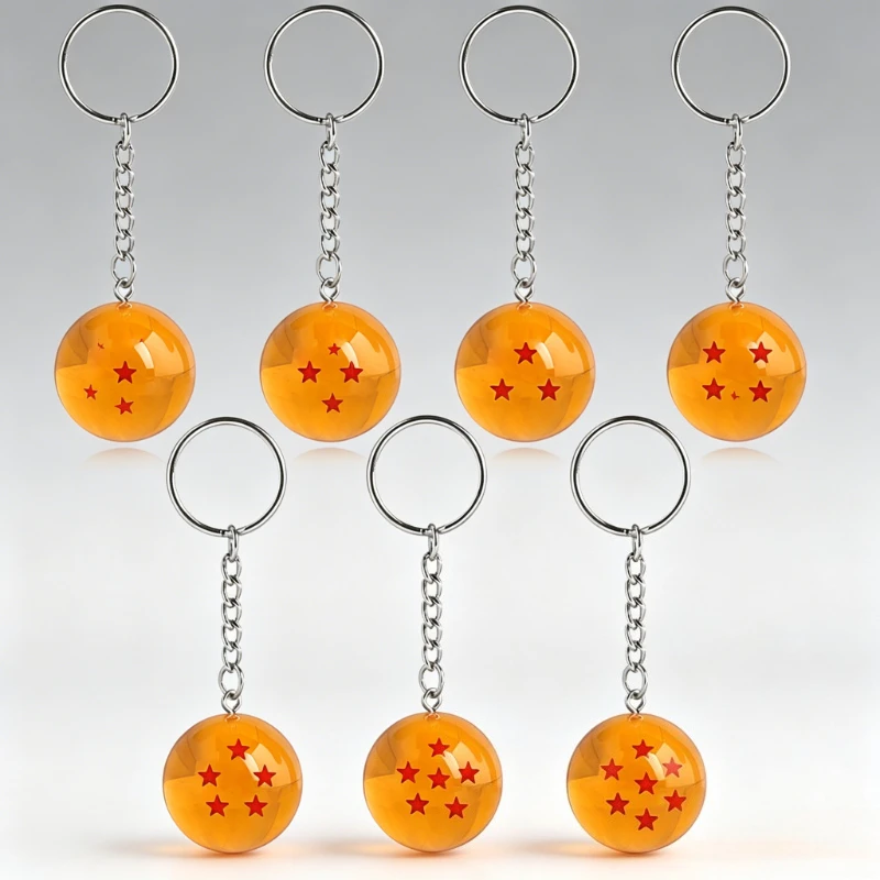 Dragon Ball series cartoon Seven Dragon Balls crystal ball keychain ACG personality pendant anime merchandise wholesale