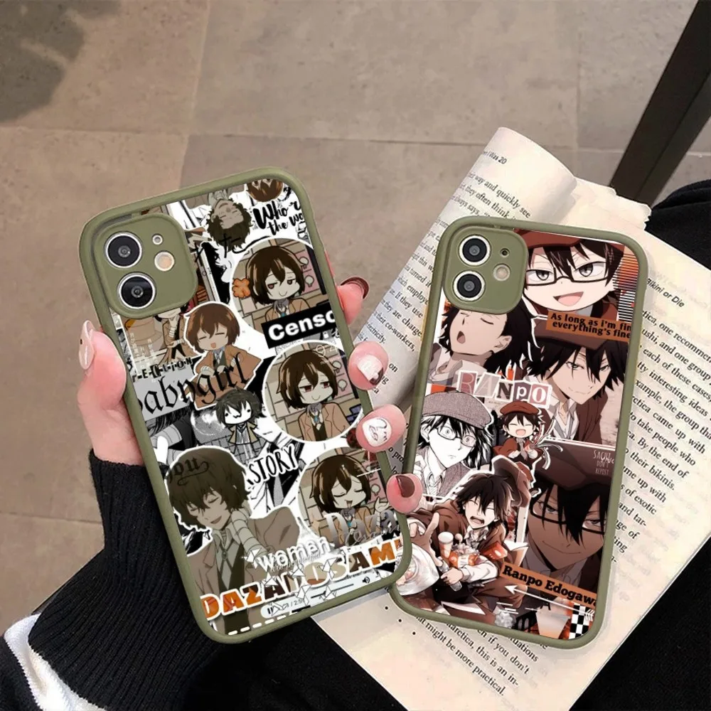 Anime Bungou Stray Dogs Dazai Osamu Phone Case for iPhone 14 11 12 13 Mini Pro Max 8 7 Plus X XR XS MAX Translucent Matte Cover