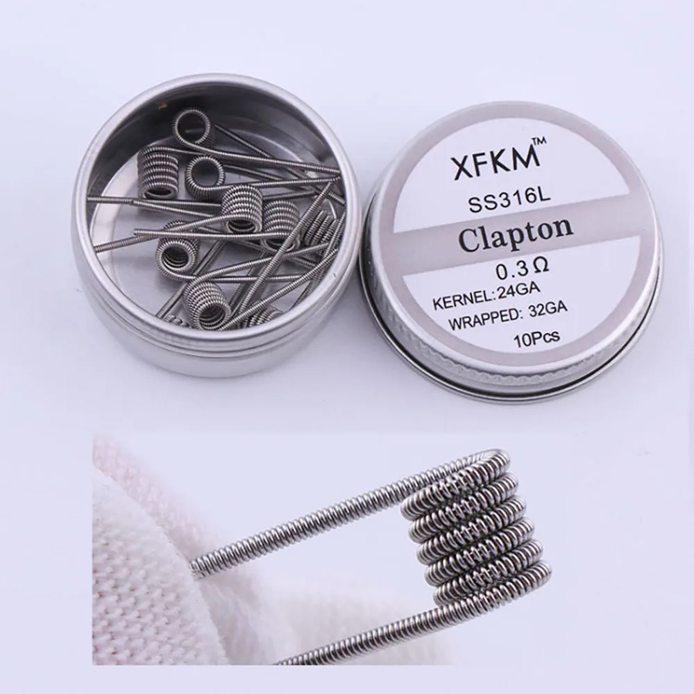 XFKM 10pcs/lot 316 Flat twisted wire Fused clapton Hive wires Alien Mix twisted Quad Tiger coils Heating Resistance Mtl coil