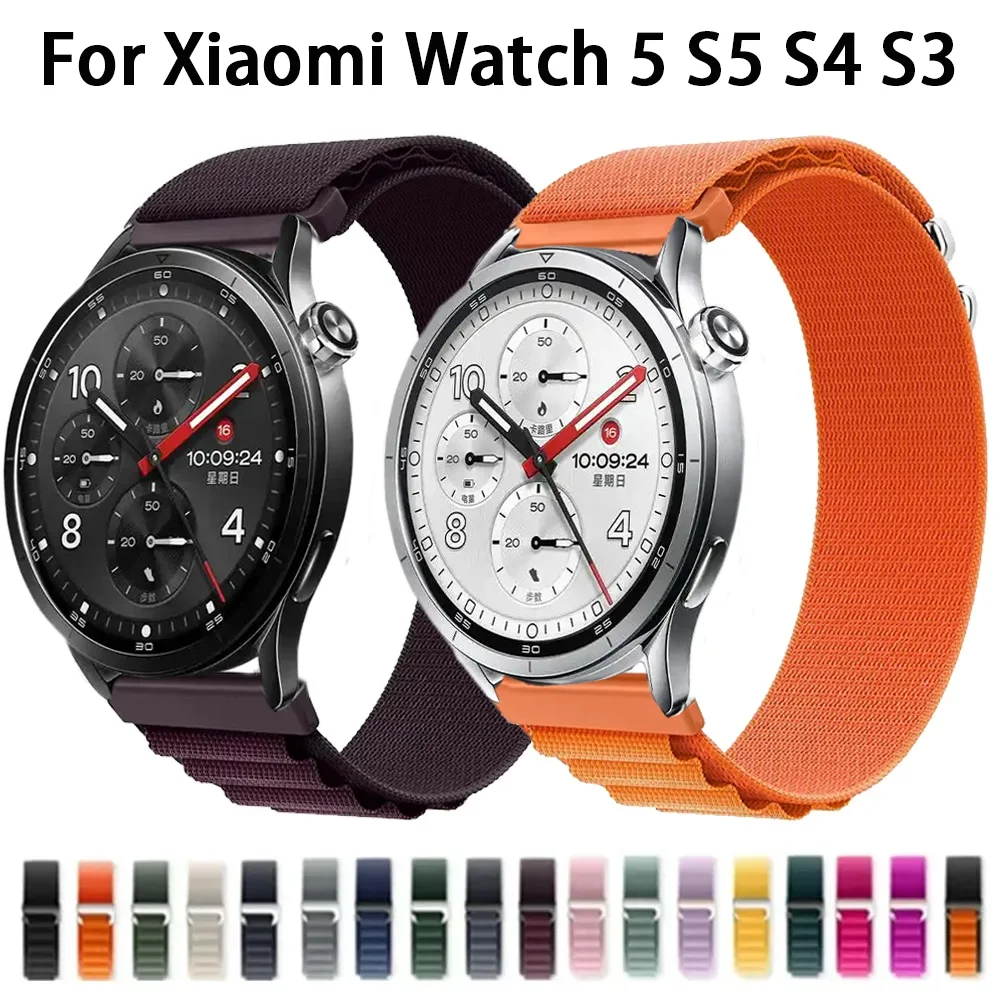 Bracelet en Nylon alpin pour montre Xiaomi, 20mm 22mm, pour montre 5 S5 S4 S3 S2, Oneplus Watch 4 3 2 2R Lite Realme Watch 5 S Correa